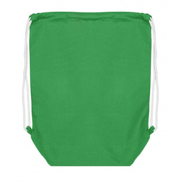 GREEN COTTON BACKPACK WITH BOTTOM GUSSET